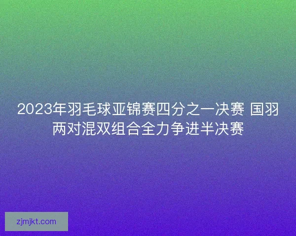 2023年羽毛球亚锦赛四分之一决赛 国羽两对混双组合全力争进半决赛