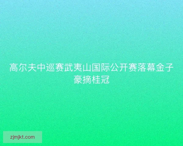 高尔夫中巡赛武夷山国际公开赛落幕金子豪摘桂冠
